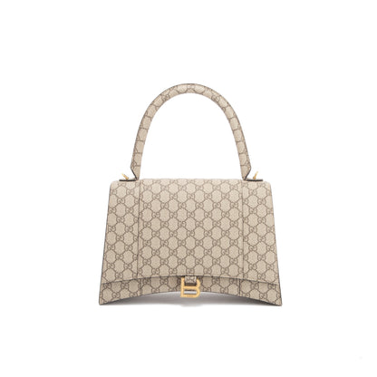 Gucci X Balenciaga The Hacker Project GG Supreme Hourglass Medium Top Handle Bag