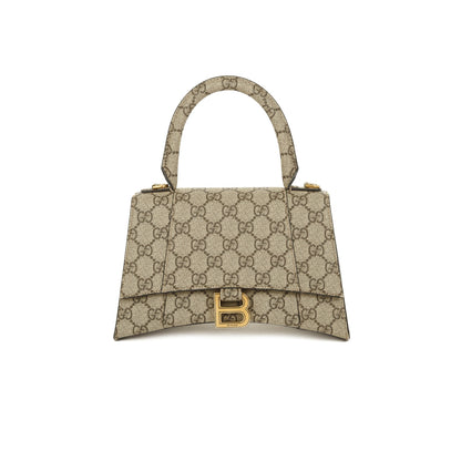Gucci X Balenciaga The Hacker Project GG Supreme Hourglass Small Top Handle Bag