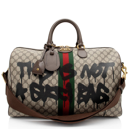 Gucci x Luxury Balenciaga Trending 2025 GG Supreme The Hacker Project Graffiti Duffle Bag (SHF-qGpKTv)