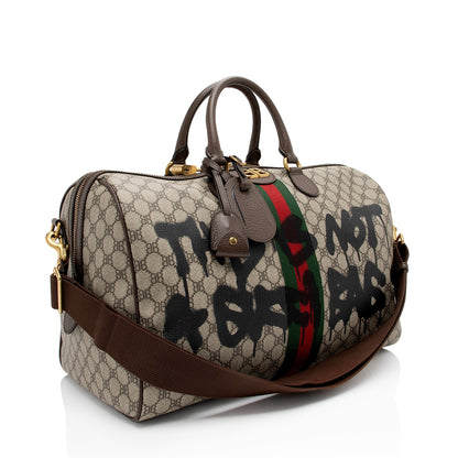 Gucci x Luxury Balenciaga Trending 2025 GG Supreme The Hacker Project Graffiti Duffle Bag (SHF-qGpKTv)