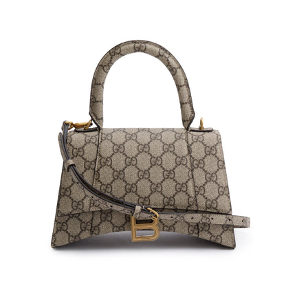 Gucci x Balenciaga The Hacker Project GG Supreme Small Hourglass Top Handle Bag
