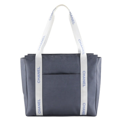 CHANEL Tote Bag Nylon gray Sports line logo