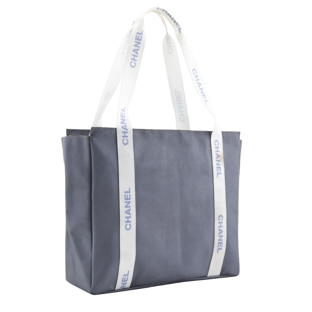 CHANEL Tote Bag Nylon gray Sports line logo