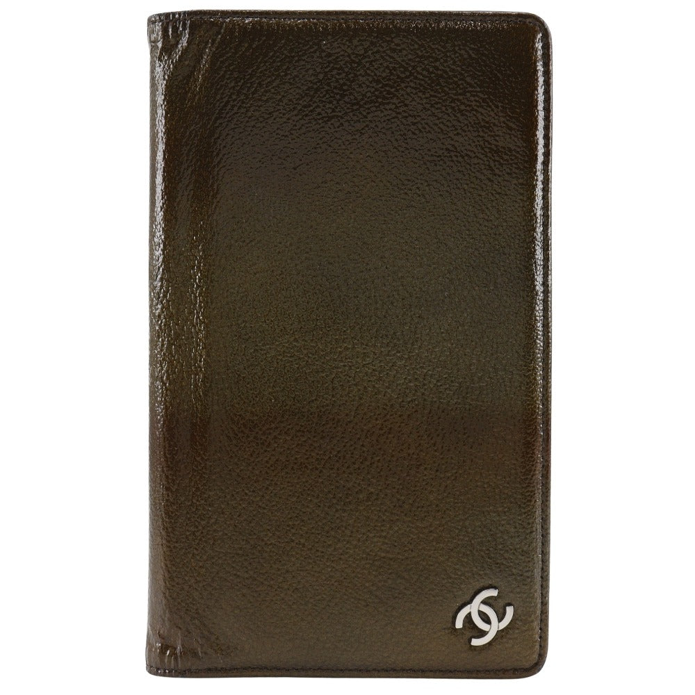 CHANEL Long Wallet Purse enamel bronze COCO Mark Women