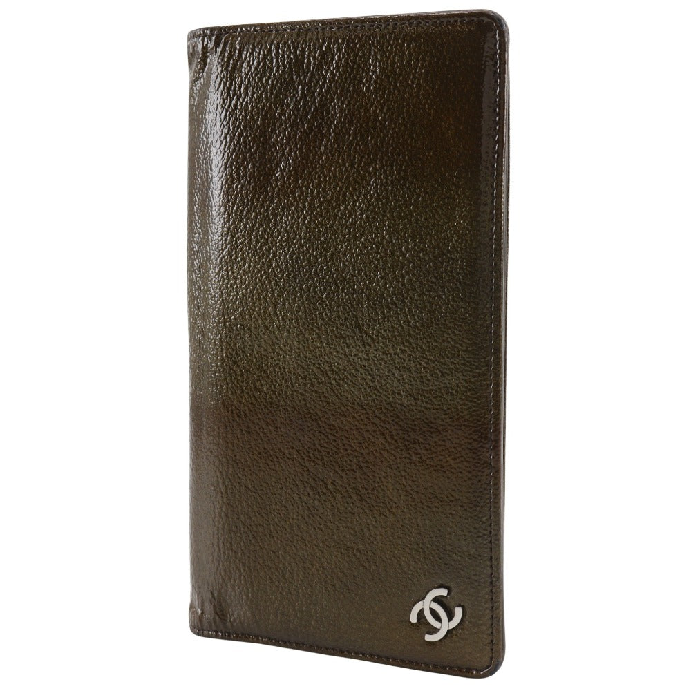 CHANEL Long Wallet Purse enamel bronze COCO Mark Women