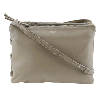 CELINE Shoulder Bag Calfskin gray Trio Large Women
