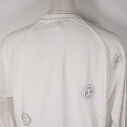CHANEL sweater P17664V00938 cotton White 01P COCO Mark Women 42