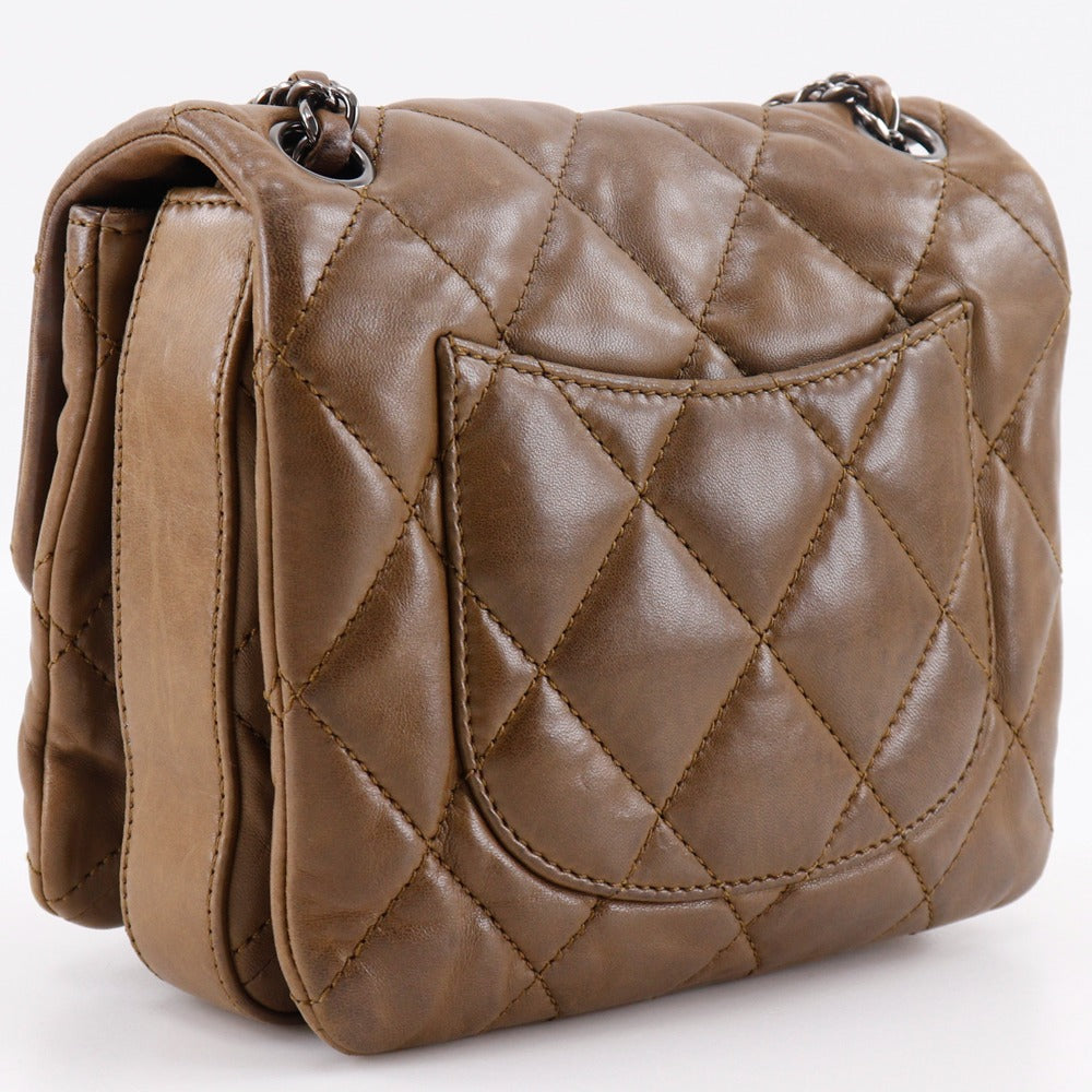 CHANEL Shoulder Bag lambskin Brown Matrasse ChainShoulder