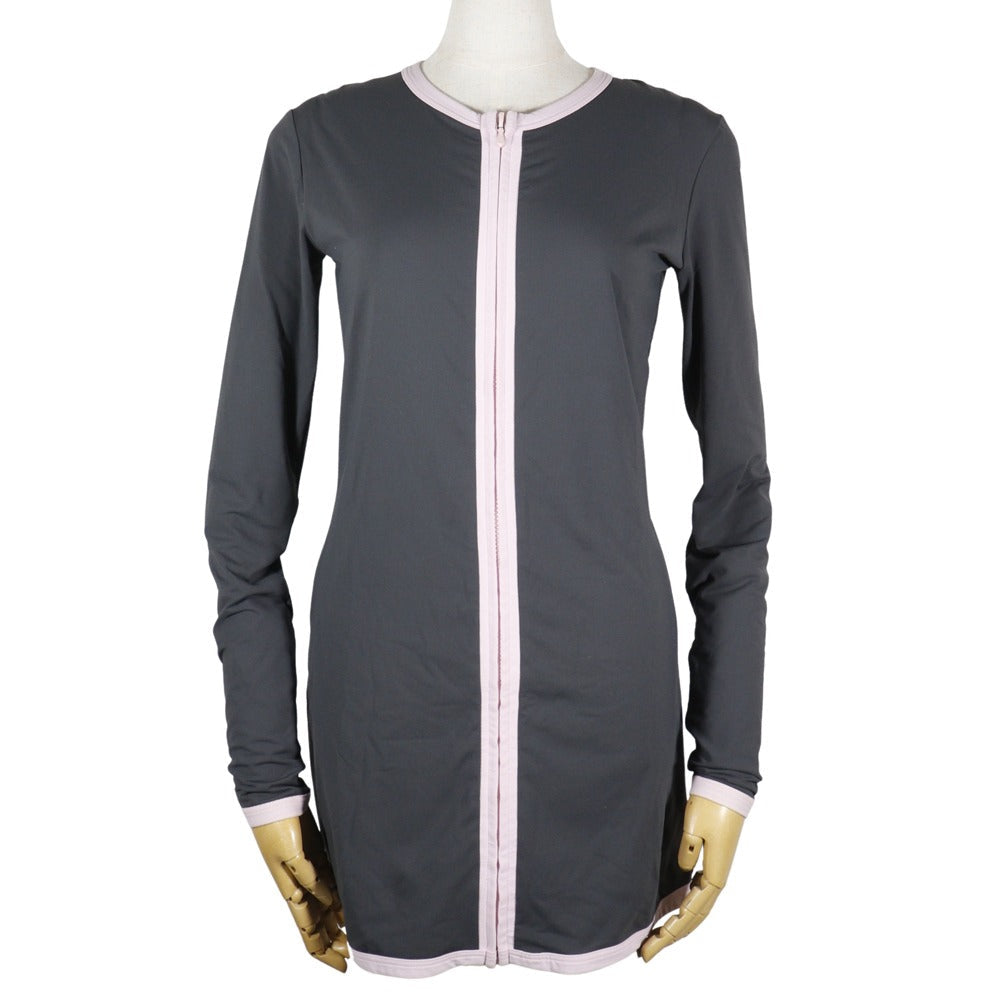 CHANEL cardigan P20775V12115 03P Nylon, Polyurethane Gray / pink Zip up Pi Pink 36