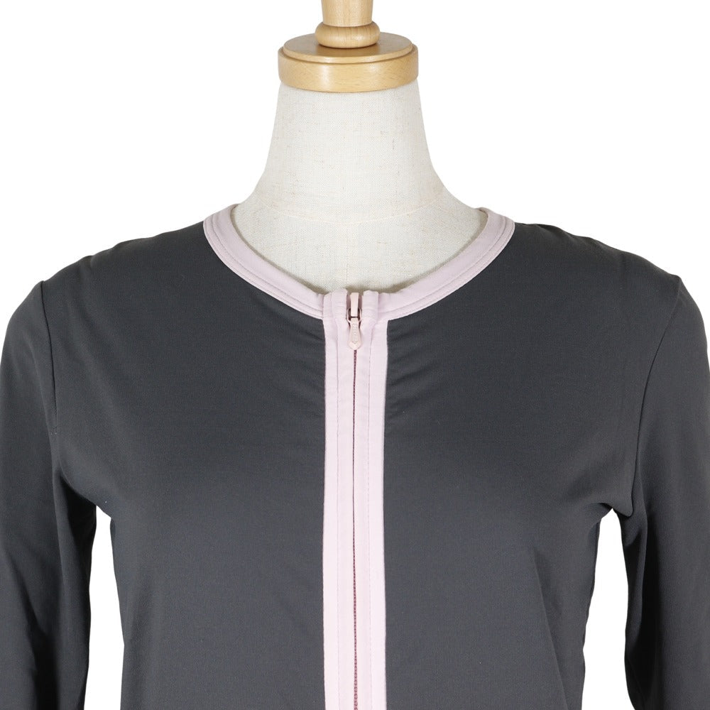 CHANEL cardigan P20775V12115 03P Nylon, Polyurethane Gray / pink Zip up Pi Pink 36