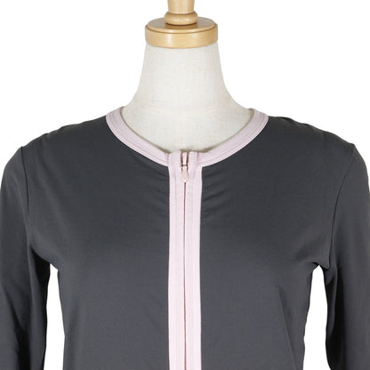 CHANEL cardigan P20775V12115 03P Nylon, Polyurethane Gray / pink Zip up Pi Pink 36
