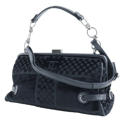 CHANEL Shoulder Bag A33096 Velor black Gamaguchi 2WAY COCO Mark ChainShoulder Women