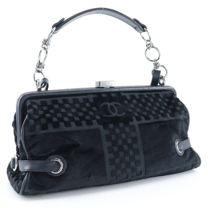 CHANEL Shoulder Bag A33096 Velor black Gamaguchi 2WAY COCO Mark ChainShoulder Women