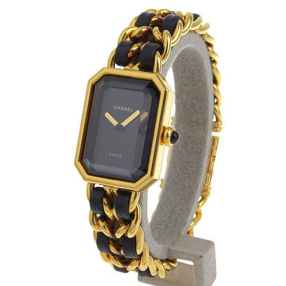 CHANEL Watches Quartz H0001 Plated Gold , Leather black Premiere M black dial