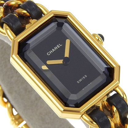 CHANEL Watches Quartz H0001 Plated Gold , Leather black Premiere M black dial