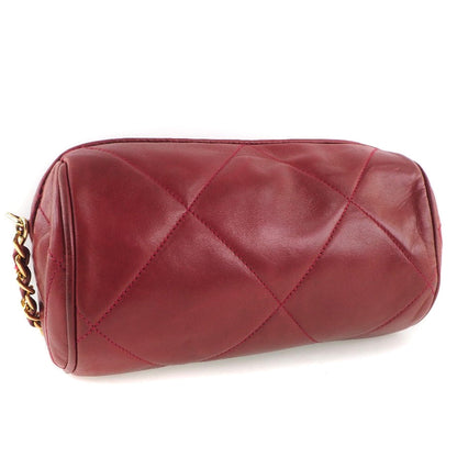 CHANEL Shoulder Bag lambskin Red Matrasse Fringe ChainShoulder Women