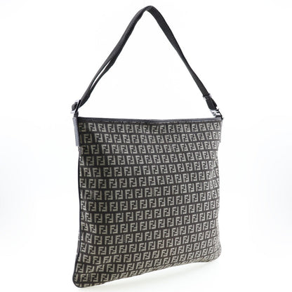 FENDI Shoulder Bag canvas Brown Zucchino one belt Women
