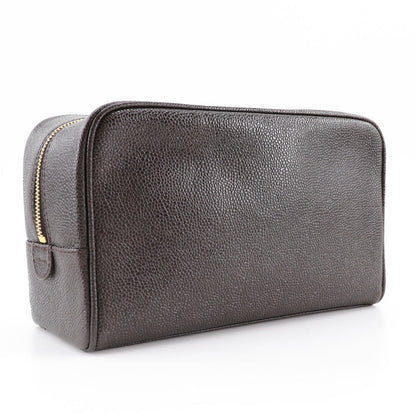 CHANEL Pouch A01996 Caviar skin Brown Cosmetic porch COCO Mark Women