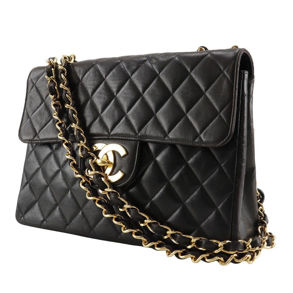 CHANEL Shoulder Bag A04412 lambskin black Double chain Deca Matelasse 30 ChainShoulder Women