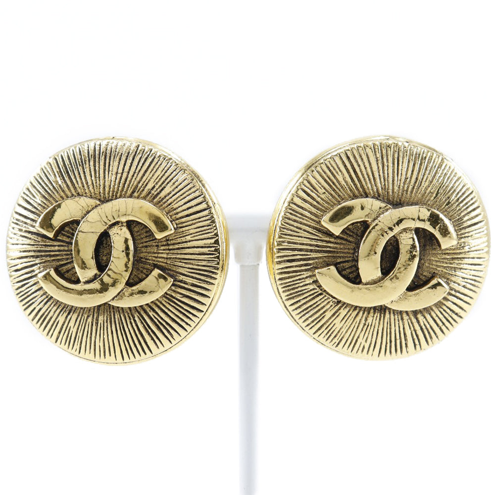 CHANEL Earring Plated Gold gold COCO Mark Women