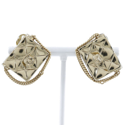 CHANEL Earring Plated Gold gold Bag-shaped Earrings Matrasse Women