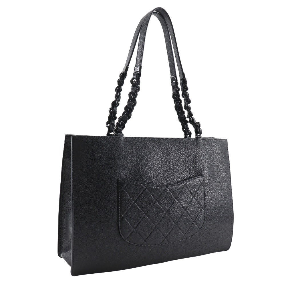 CHANEL Tote Bag AS2304 leather black Matrasse Large shopping