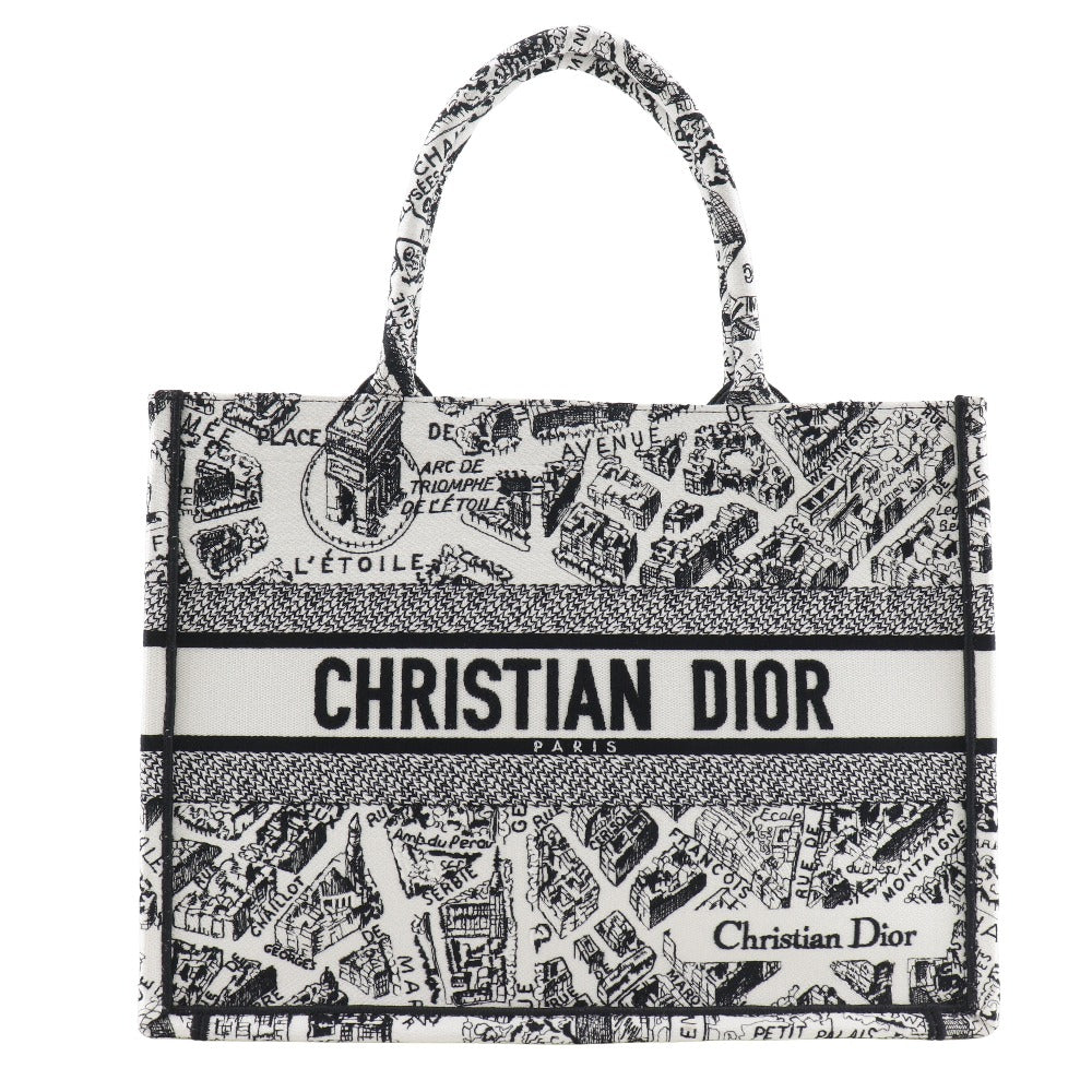 Christian Dior Tote Bag canvas White Toile de Jui Book Tote Medium