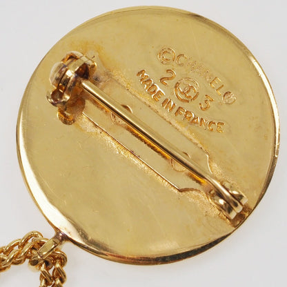 CHANEL Brooch Plated Gold gold vintage Matelasse bag motif COCO Mark Women