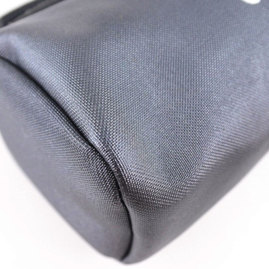 CHANEL Pouch Nylon gray logo vintage Women