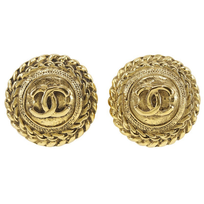 CHANEL Earring Plated Gold gold vintage COCO Mark Women