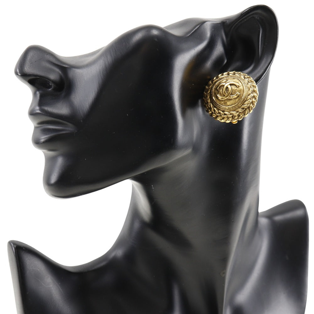 CHANEL Earring Plated Gold gold vintage COCO Mark Women