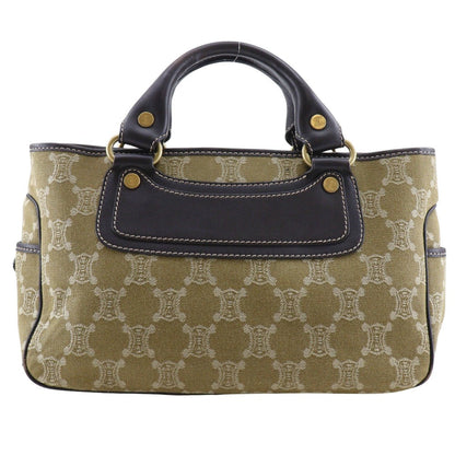CELINE Handbag canvas khaki Macadam Boogie bag Women