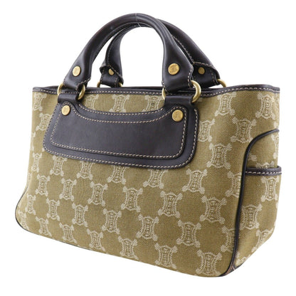 CELINE Handbag canvas khaki Macadam Boogie bag Women