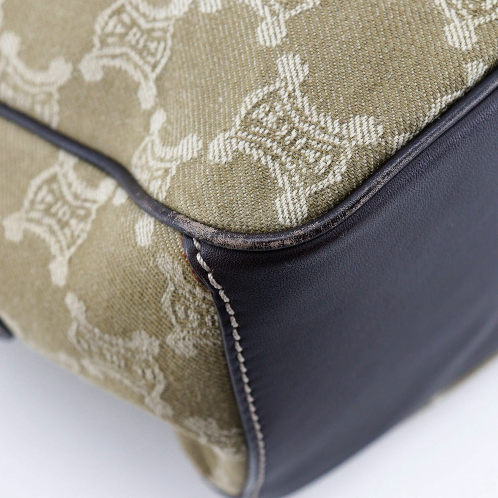 CELINE Handbag canvas khaki Macadam Boogie bag Women