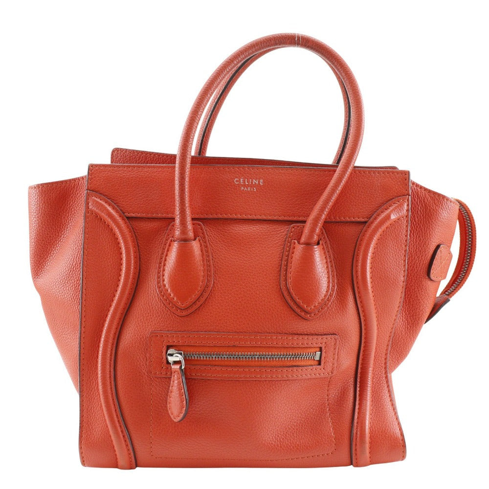 CELINE Handbag leather Red Micro shopper Luggage Women