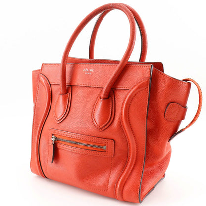 CELINE Handbag leather Red Micro shopper Luggage Women