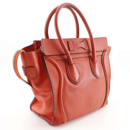 CELINE Handbag leather Red Micro shopper Luggage Women