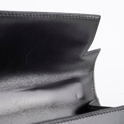 Hermes Kelly 32 Black Box Calf GHW - W in circle (1993)