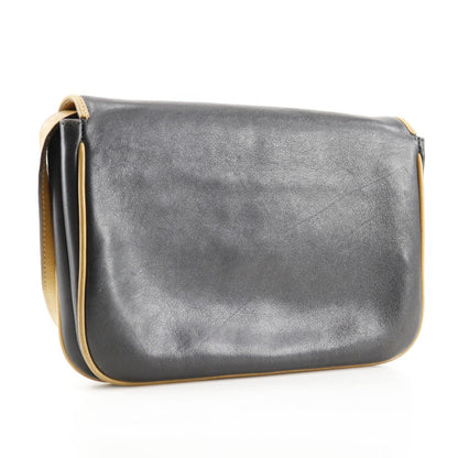 CELINE Shoulder Bag Calfskin black 2-way clutch Old Celine Women