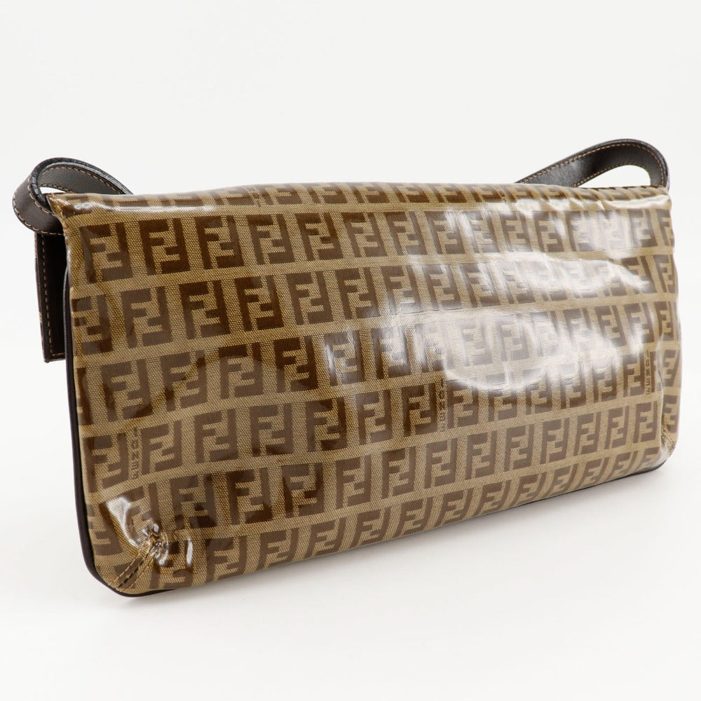 FENDI Shoulder Bag Plastics Brown Zucchino Mamma Bucket