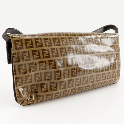 FENDI Shoulder Bag Plastics Brown Zucchino Mamma Bucket