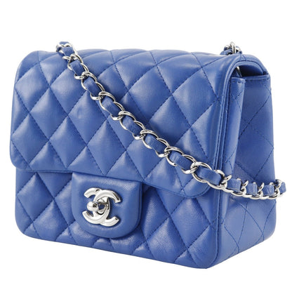 CHANEL Shoulder Bag A35200 lambskin Blue Matrasse ChainShoulder Women