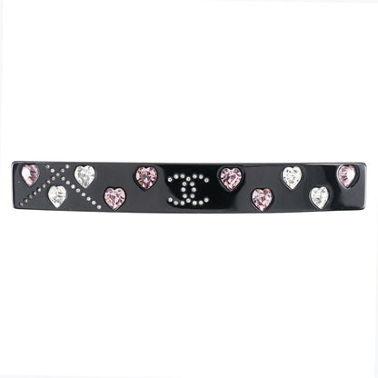 CHANEL Valletta Plastic, Rhinestone black heart COCO Mark