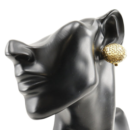 CHANEL Earring Plated Gold, Rhinestones gold vintage logo