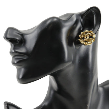 CHANEL Earring Plated Gold gold vintage Round COCO Mark