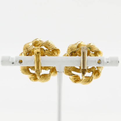 CHANEL Earring Plated Gold gold vintage Round COCO Mark