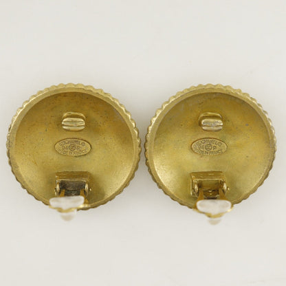 CHANEL Earring Plated Gold gold vintage COCO logo