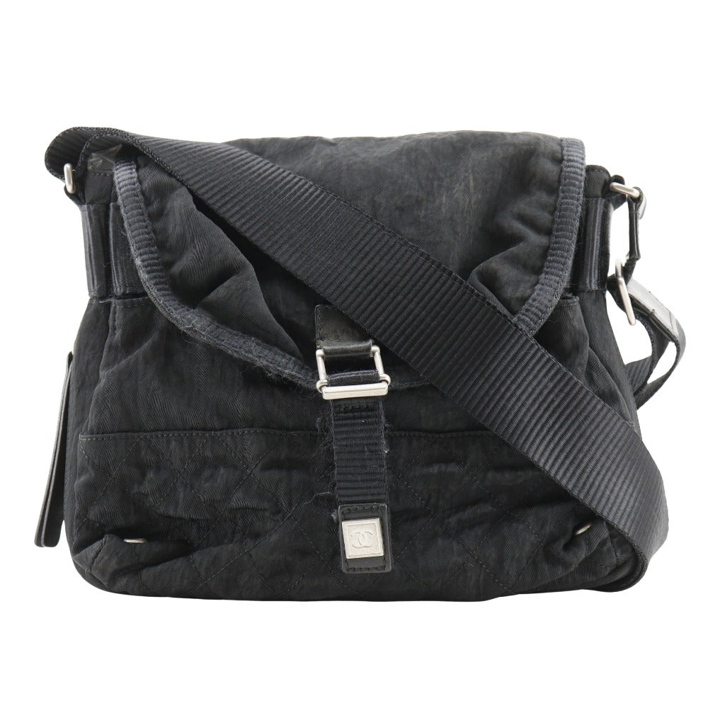 CHANEL Shoulder Bag Nylon black Matrasse Sports line
