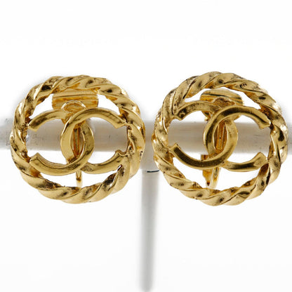 CHANEL Earring Plated Gold gold vintage COCO Mark