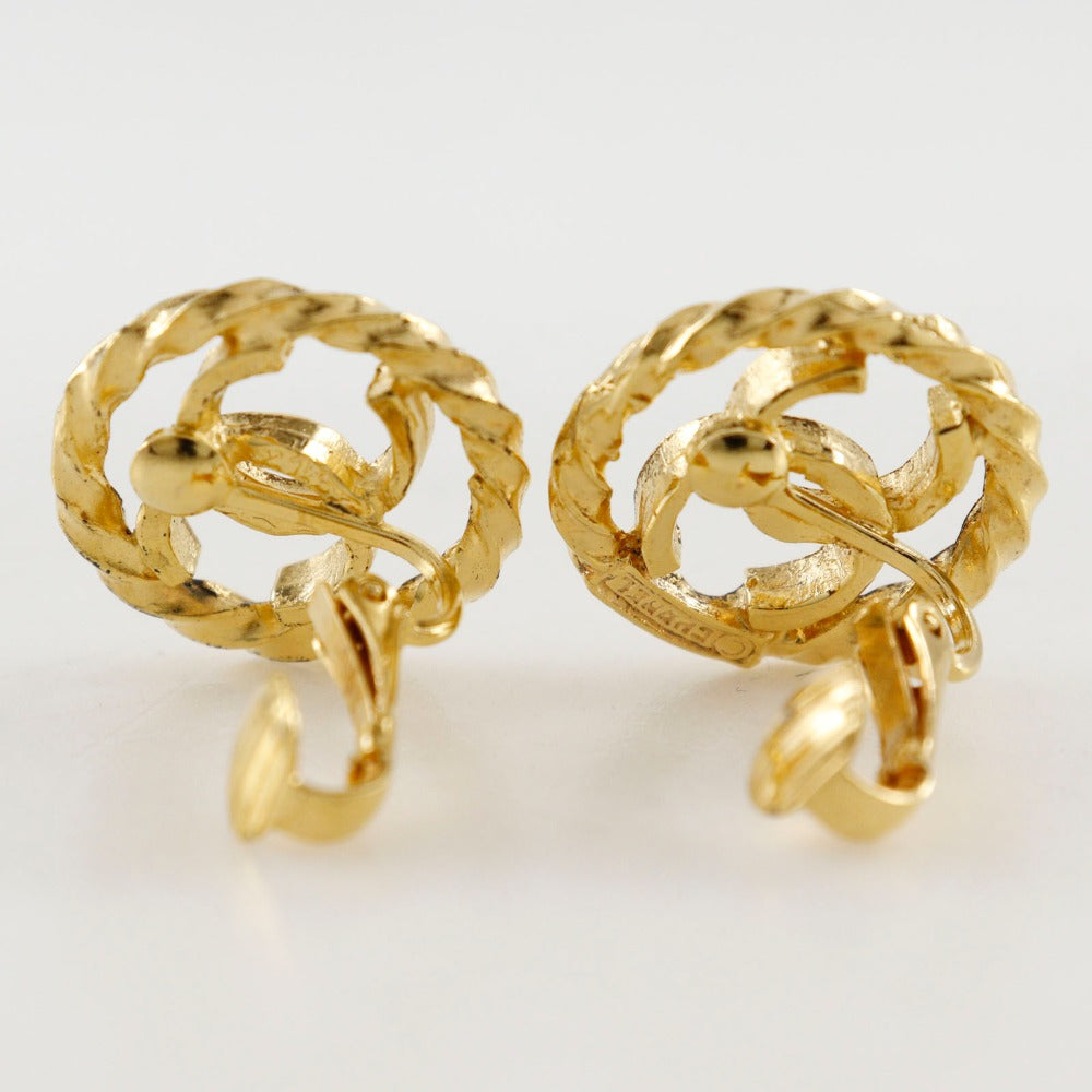 CHANEL Earring Plated Gold gold vintage COCO Mark